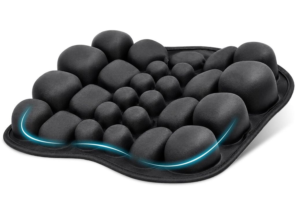 [II-GJOX-ADQY] Softivo Inflatable Travel Seat Cushion for Airplane — Air Cell Coccyx & Tailbone Pain Relief Pad for Long Flights, TSA Friendly, Doubles as Lumbar Back Support, Packs Flat for Car & Office